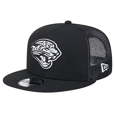 Men's New Era Black Jacksonville Jaguars Main Trucker 9FIFTY Snapback Hat