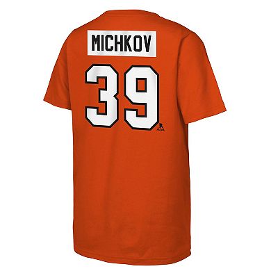 Youth Matvei Michkov Orange Philadelphia Flyers Player Name & Number T-Shirt