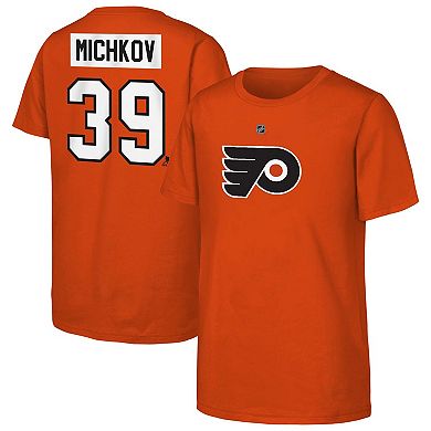 Youth Matvei Michkov Orange Philadelphia Flyers Player Name & Number T-Shirt