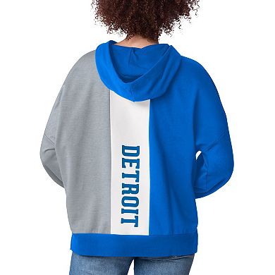 Women's Starter Blue Detroit Lions Power Move Long Sleeve Pullover Hoodie