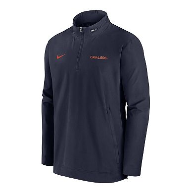Men's Nike Navy Virginia Cavaliers 2024 Sideline Coach Quarter-Zip Hoodie Jacket