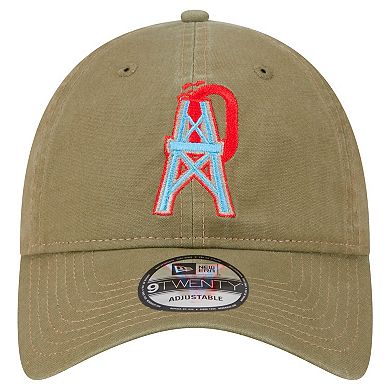 Men's New Era Olive Tennessee Titans Oilers Throwback City Originals Lifestyle 9TWENTY Adjustable Hat