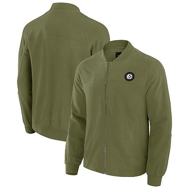 Men's J. Palmer Olive Pittsburgh Steelers Lightweight Cover-4 Tri-Blend Full-Zip Jacket