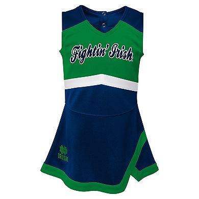 Girls Youth Navy Notre Dame Fighting Irish Cheer Captain Jumper Dress