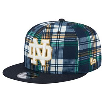 Men's New Era Navy Notre Dame Fighting Irish Plaid 9FIFTY Snapback Hat