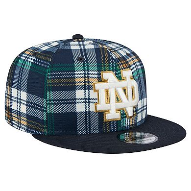 Men's New Era Navy Notre Dame Fighting Irish Plaid 9FIFTY Snapback Hat