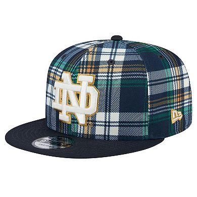 Men's New Era Navy Notre Dame Fighting Irish Plaid 9FIFTY Snapback Hat