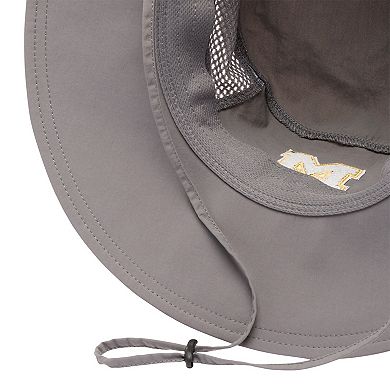 Men's Columbia Gray Michigan Wolverines Bora Bora III Omni-Shade Booney Hat