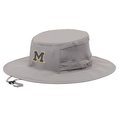 Men's Columbia Gray Michigan Wolverines Bora Bora III Omni-Shade Booney Hat
