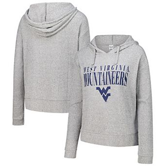 Women's Concepts Sport Heather Gray West Virginia Mountaineers Juniper Soft Modest Cropped Long Sleeve Hoodie T-Shirt