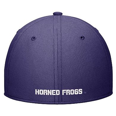 Men's Nike Purple TCU Horned Frogs 2024 Sideline Rise Swoosh Flex Hat