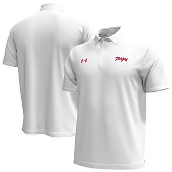Men's Under Armour White Maryland Terrapins Playoff Chest Stripe Performance Polo
