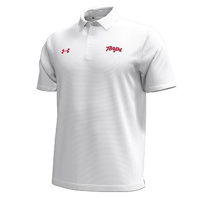 Men's Under Armour White Maryland Terrapins Playoff Chest Stripe Performance Polo
