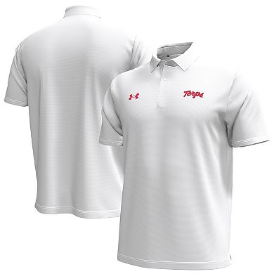 Men's Under Armour White Maryland Terrapins Playoff Chest Stripe Performance Polo