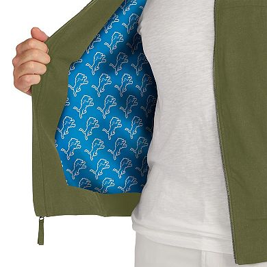 Men's J. Palmer Olive Detroit Lions Lightweight Cover-4 Tri-Blend Full-Zip Jacket