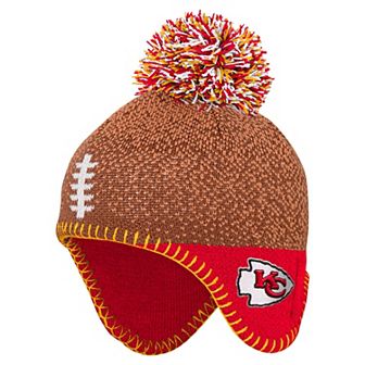 Preschool��Brown Kansas City Chiefs Football Head Knit Hat with Pom