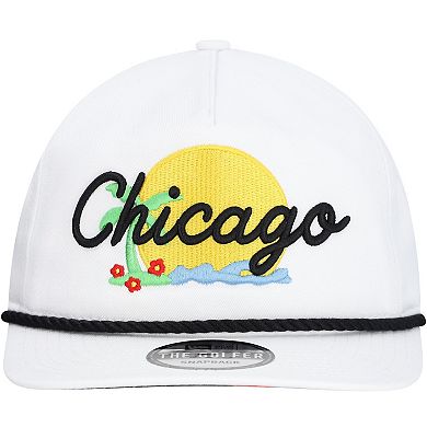 Men's New Era White Chicago Bulls Island Oasis Golfer Snapback Hat