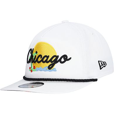 Men's New Era White Chicago Bulls Island Oasis Golfer Snapback Hat