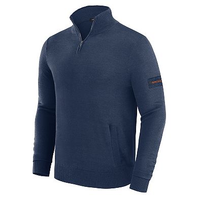Men's J. Palmer Navy Denver Broncos Franchise Quarter-Zip Sweater