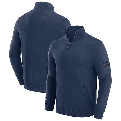 Men's J. Palmer Navy Denver Broncos Franchise Quarter-Zip Sweater