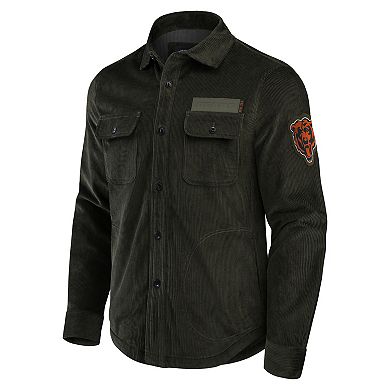 Men's Darius Rucker Collection by Fanatics Dark Green Chicago Bears Corduroy Full-Button Shacket