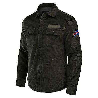 Men's Darius Rucker Collection by Fanatics Dark Green Buffalo Bills Corduroy Full-Button Shacket