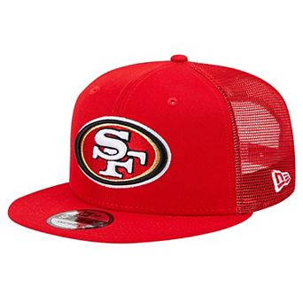 Men's New Era Scarlet San Francisco 49ers Main Trucker 9FIFTY Snapback Hat