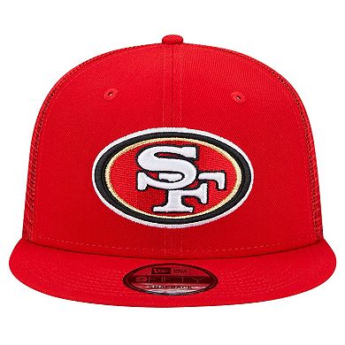 Men's New Era Scarlet San Francisco 49ers Main Trucker 9FIFTY Snapback Hat