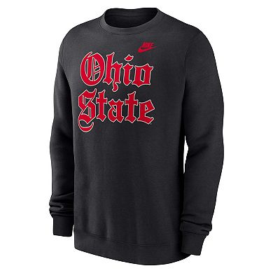 Men's Nike Black Ohio State Buckeyes Old English Fleece Sweatshirt