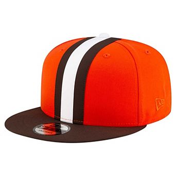 Men's New Era Orange Cleveland Browns Helmet 9FIFTY Snapback Hat