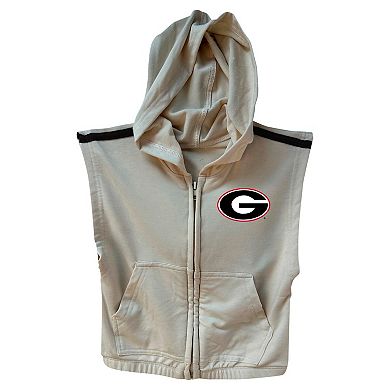 Girls Toddler Wes & Willy Tan Georgia Bulldogs Tri-Blend Sleeveless Full-Zip Hoodie & Tiered Skirt Set