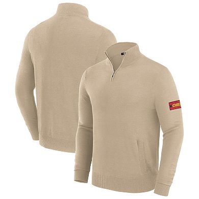 Men's J. Palmer Cream Kansas City Chiefs Franchise Quarter-Zip Sweater