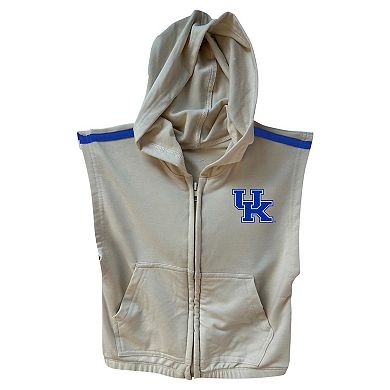 Girls Toddler Wes & Willy Tan Kentucky Wildcats Tri-Blend Sleeveless Full-Zip Hoodie & Tiered Skirt Set