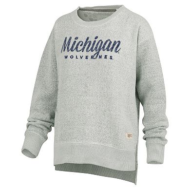 Women's Pressbox Heather Gray Michigan Wolverines Torrington Pullover Sweatshirt