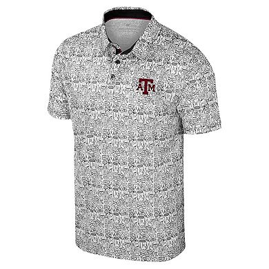 Men's Colosseum Black/White Texas A&M Aggies Big & Tall Allover Polo