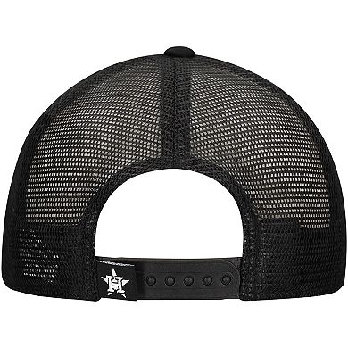 Men's New Era Black Houston Astros Retro Bold A-Frame Trucker 9FORTY Adjustable Hat
