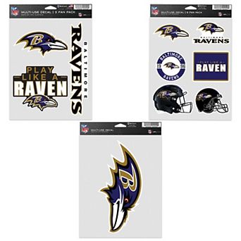 WinCraft Baltimore Ravens Three-Pack Fan Decal Set
