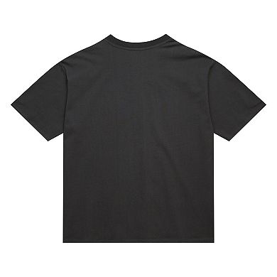 Women's Mitchell & Ness Charcoal Philadelphia 76ers Hardwood Classics Oversized Boyfriend T-Shirt