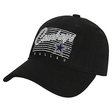 Youth Black Dallas Cowboys Retro Wooly Adjustable Hat