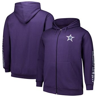 Men's Fanatics Navy Dallas Cowboys Big & Tall Sleeve Hit Full-Zip Hoodie