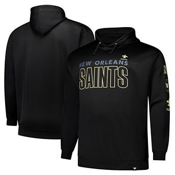 Men's Fanatics Black New Orleans Saints Big & Tall Fleece Pullover Hoodie