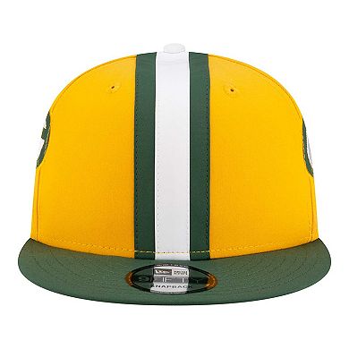 Men's New Era Gold Green Bay Packers Helmet 9FIFTY Snapback Hat