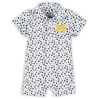 Infant Garb Navy Michigan Wolverines Earnest Polo Romper