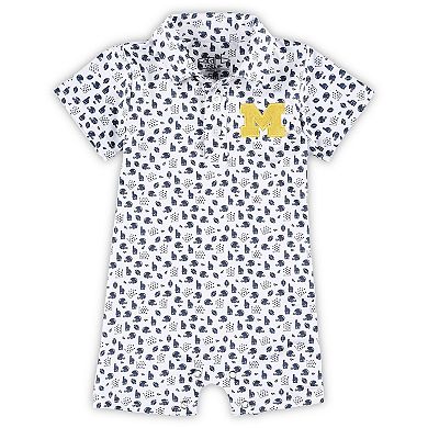 Infant Garb Navy Michigan Wolverines Earnest Polo Romper