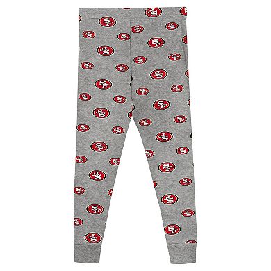Preschool Heather Gray San Francisco 49ers Long Sleeve T-Shirt and Pants Sleep Set