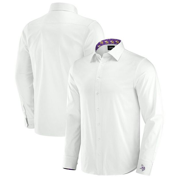 Men s J. Palmer White Minnesota Vikings Man In Motion Long Sleeve Button Up Dress Shirt