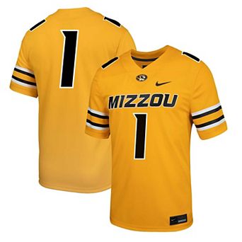 Men's Nike #1 Gold Missouri Tigers Alternate Game Jersey