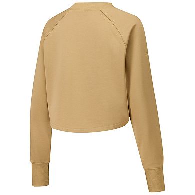 Women's Tan Maryland Terrapins Raglan Cropped Sweatshirt & Sweatpants Set