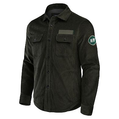 Men's Darius Rucker Collection by Fanatics Dark Green New York Jets Corduroy Full-Button Shacket
