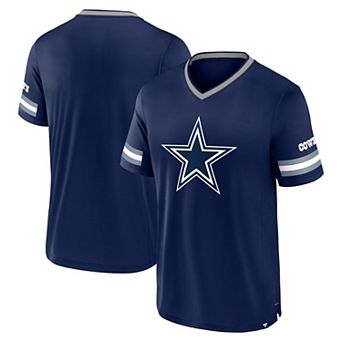 Men's Fanatics Navy Dallas Cowboys Stripe Stacking V-Neck T-Shirt